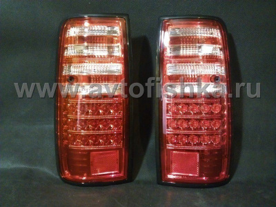 Toyota Land Cruiser 80 (90-97) фонари задние светодиодные красно-хромированные, комплект 2 шт.